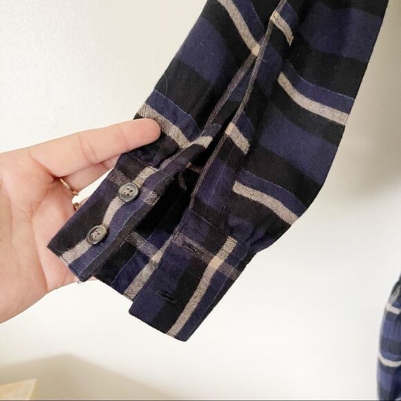 Free People X Closed Blue Flannel Johenna Midi Dress NWT 100% Cotton - Picture 4 of 10